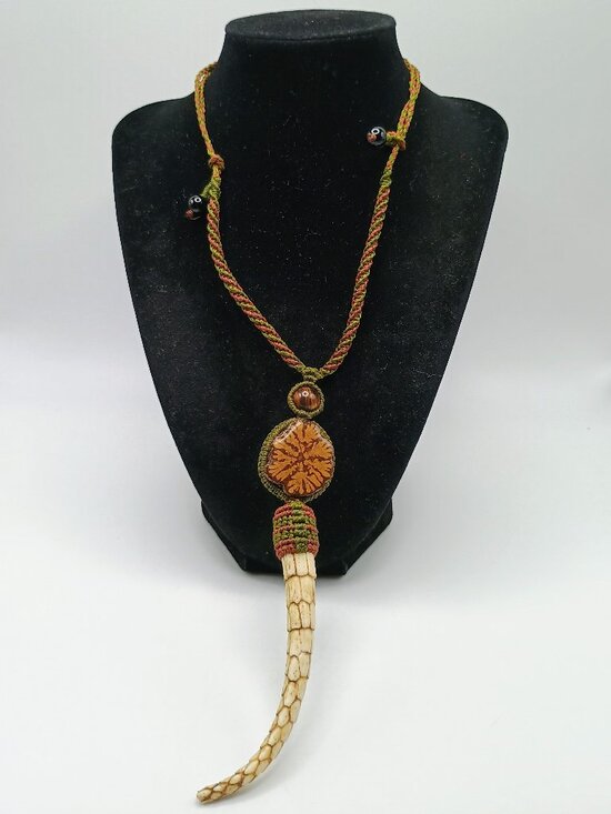 AYAROOTS - Etsy Shamanic Necklace, Ancestral Ayahuasca Flower, Macrame